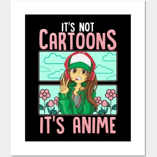 Cute It's Not Cartoons It's Anime Addicted Pun Posters and Art